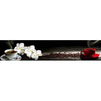 Белая орхидея и кофе