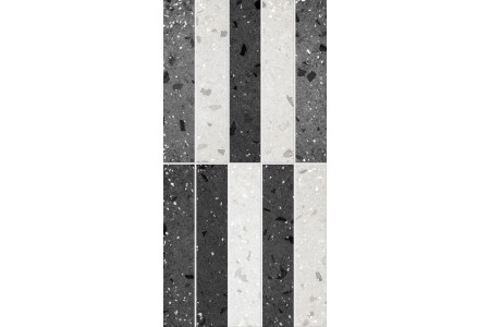 Плитка для стен Морена 2Д (чёрно-белый декор микс) 600*300 