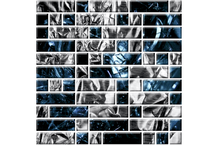 Мозаика стеклянная "Фьюжн" с чипами 79х25 мм и 25х25мм (295х295 мм)