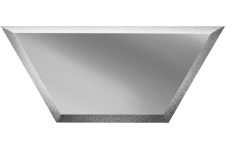 Зеркальная серебряная плитка полусота с фацетом