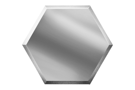 Зеркальная  серебряная плитка сота с фацетом