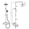 Душевая система с термостатическим смесителем (поворотный излив) и тропическим душем