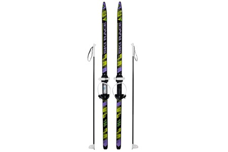 Лыжи SkiRace 150/110см с палками и универсальным креплением "Цикл" на повседневную обувь