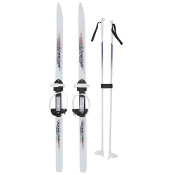 Лыжи SkiRace 120/95 см с палками и универсальным креплением "Цикл" на повседневную обувь